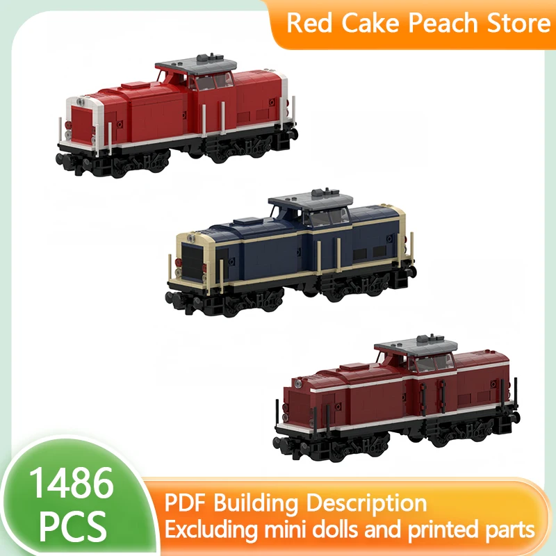 

City Car Model MOC Building Bricks V100 Railway Diesel Locomotive Modular Technology Gifts Holiday Assemble Children Toys Suit