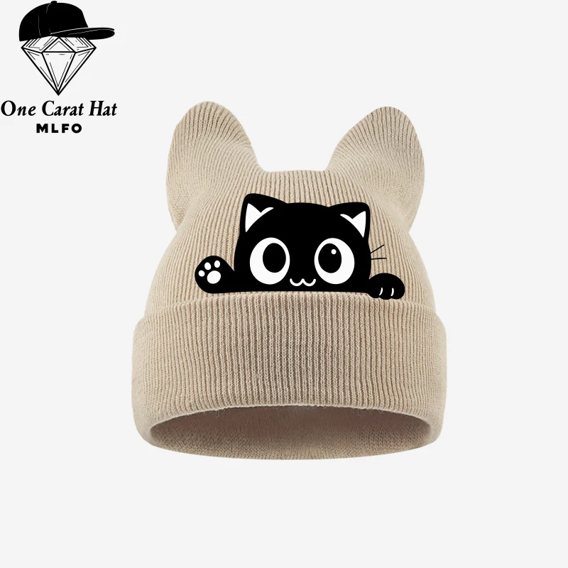Dreamy Girls Aesthetic Beanie 1‑3Y Rainbow Unicorn Print Toddler Knit Cold Hat Sweet Daily Kids Headwear view 5