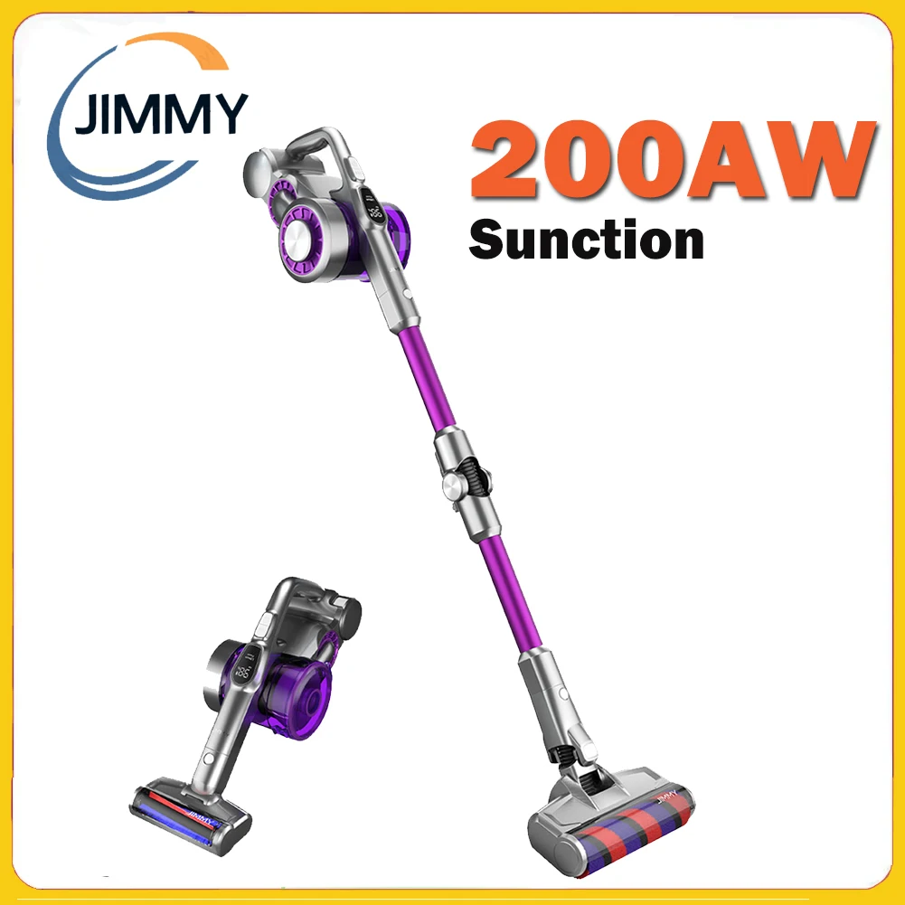 JIMMY JV85 Pro Handheld Wireless Vacuum Cleaner 200AW 8pcsx2500mAh LED Disply Screen 70Mins Run Time 82dBa Noise