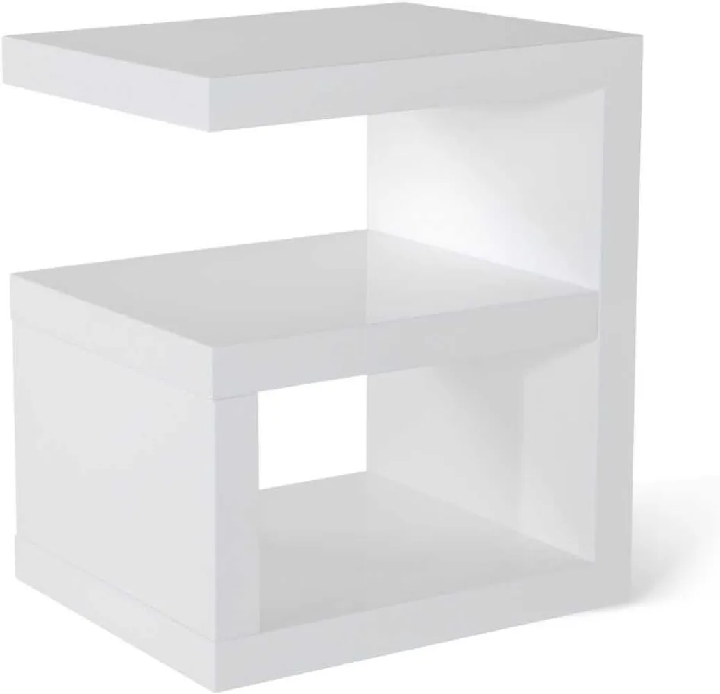 Furniture Jayden High Gloss Modern Side Table - White