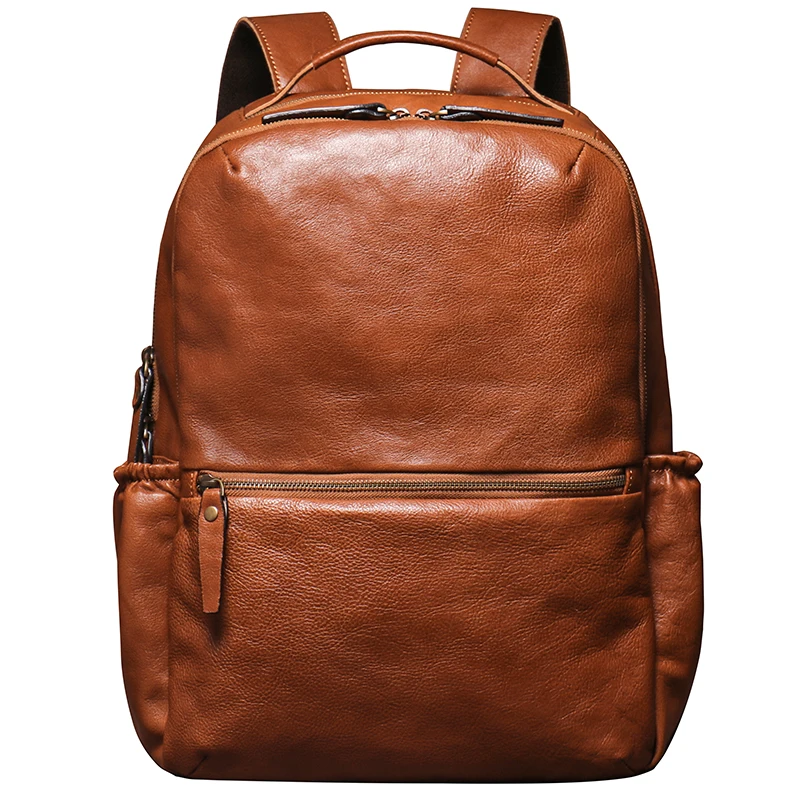 

Soft Genuine Leather Men's Backpack 2025 New Travel Backpacks Large Capacity Schoolbag Casual 14-15 Inch Computer Bags