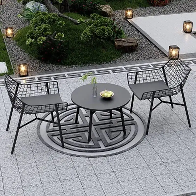 

Lounge Furniture Retro Sets Nordic Black Garden Moving Patio Garden Furniture Sets Outside Metal Meble Ogrodowe Yard Decorations