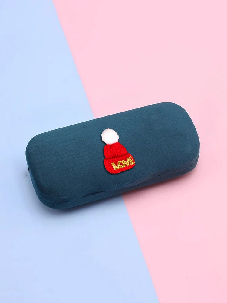 Super Textured PU Eyewear Cases Large Capacity Anti-Stress Diamond & Pearl Decor, Traditional Essence.