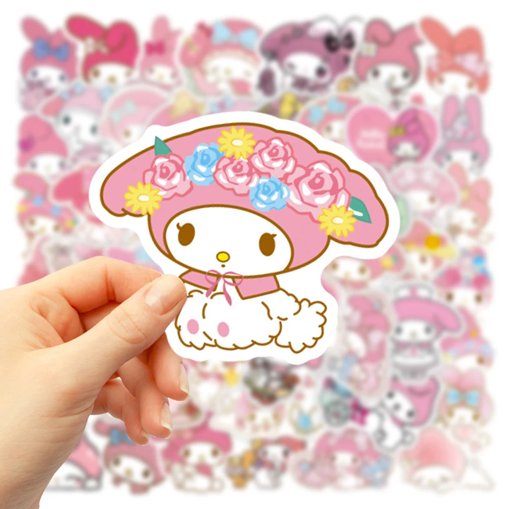 10/30/50pcs Kawaii Pink My Melody Anime Stickers Cute Sanrio Girls Decal Toy Phone Water Bottle Luggage Cartoon Graffiti Sticker