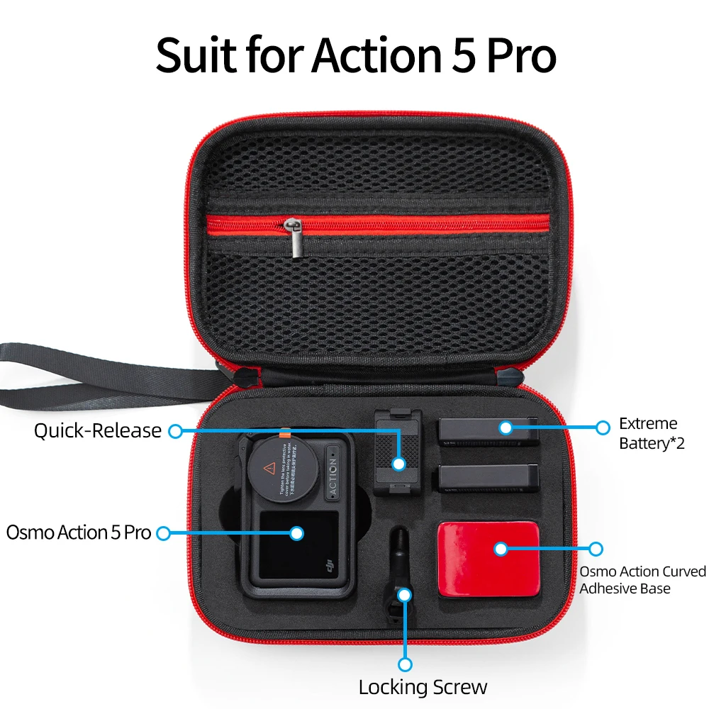 DJI Osmo Action 5 Pro Storage Bag Sports Camera Digital Protection Bag Osmo Action 5 Pro Portable Travel Fall Prevention Handbag