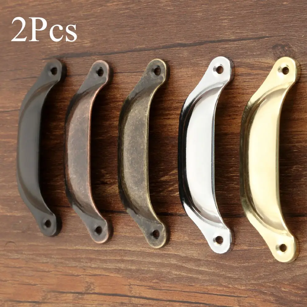 2PCS Retro Hardware Furniture Cabinet Antique Brass Dresser Cabinet Pulls Wardrobe Pulls Drawer Knob Door Handle