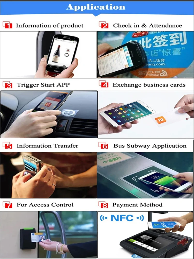 Anti Metal Interference NFC215 Chip Tags on-Metal NFC Stickers NFC Tag for All NFC-Enabled Cell Phones Devices RFID 13.56MHz Tag