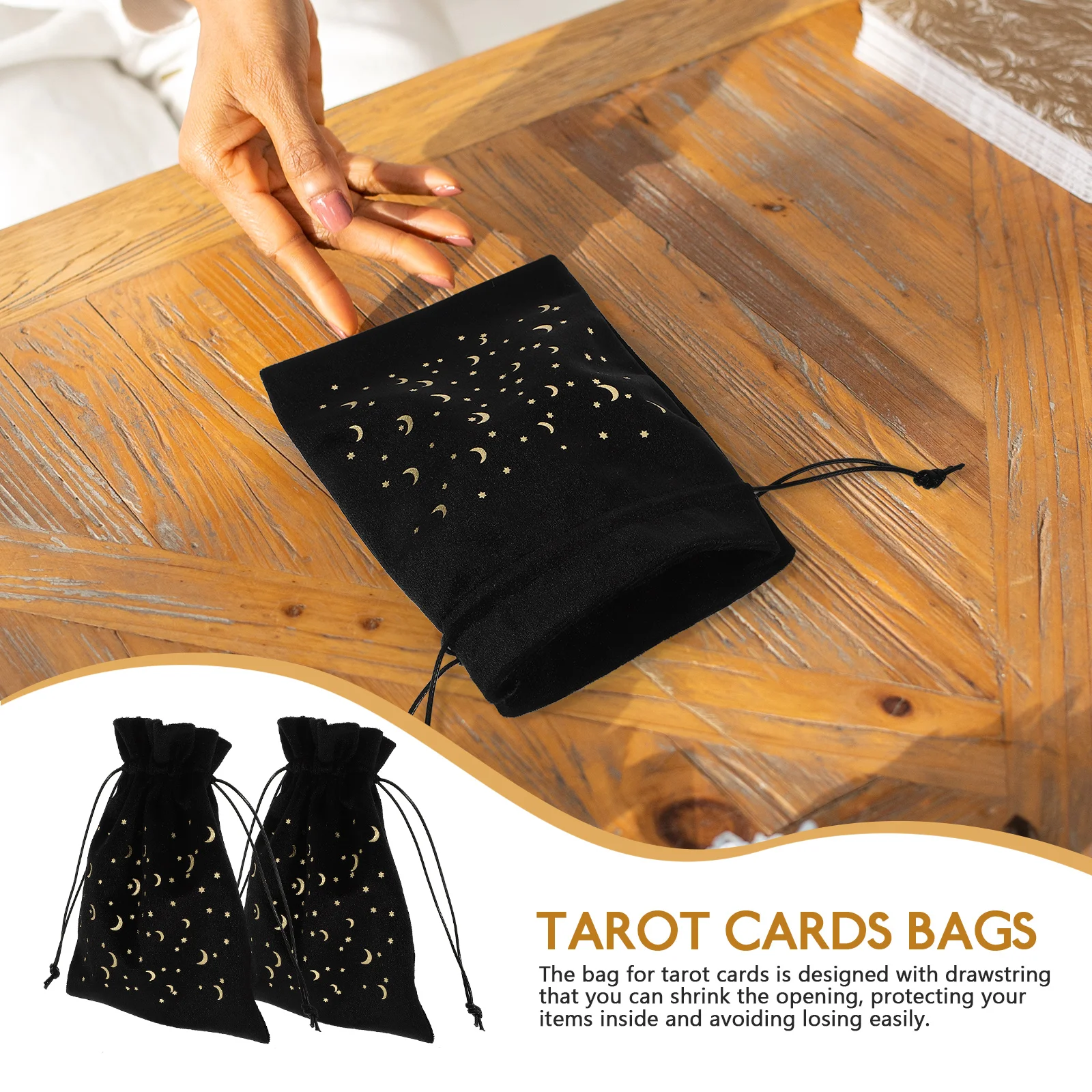 2 قطعة أكياس بطاقات التارو المحمولة الرباط الحقائب للمجوهرات الهدايا الصغيرة أكياس التخزين حقيبة التارو كيس التخزين