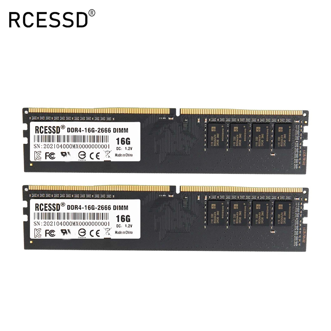 RCESSD PC Memory Desktop RAM DDR2 DDR3 DDR4 2G 4G 8G 16G 32G 800mhz 1600mhz 2400mhz 2666mhz 3200mhz For Intel