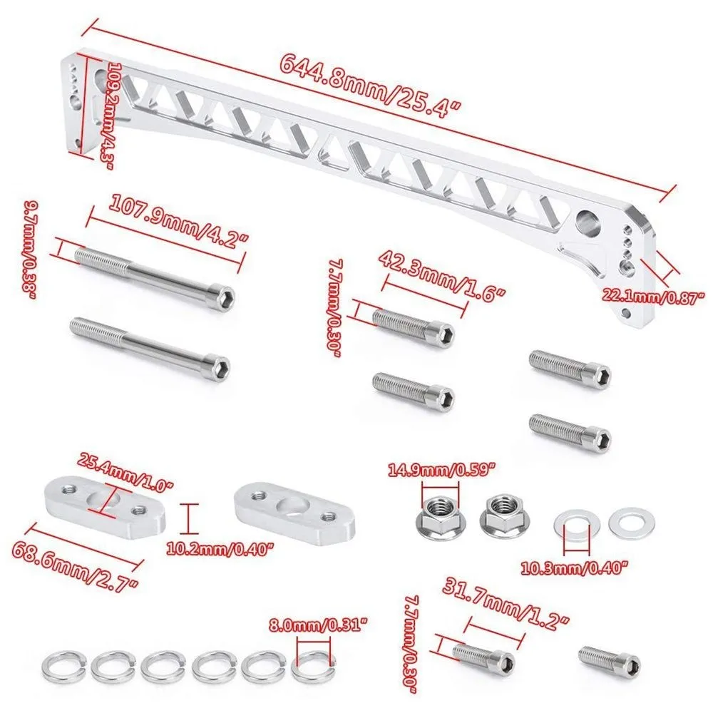 F7 Rear Billet Aluminum Subframe Brace For 1996-2000 Honda Civic EK Chassis Acura Strut Suspension Crossmember RSB-1001-F7