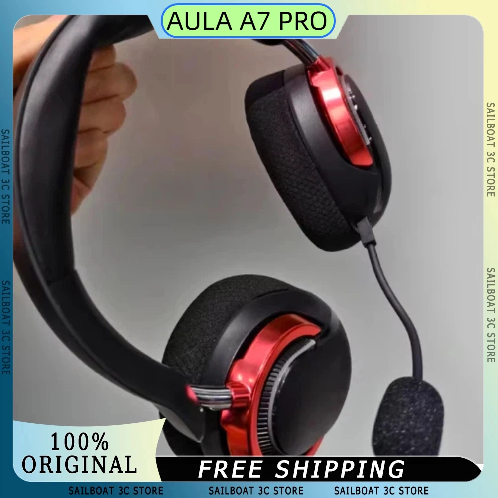 AULA  A7 Pro Bluetooth Wireless Headphone HIFI Sound 10ms Delay 50mm Dynamic Driver Gaming Headphones with Detachable Microphone