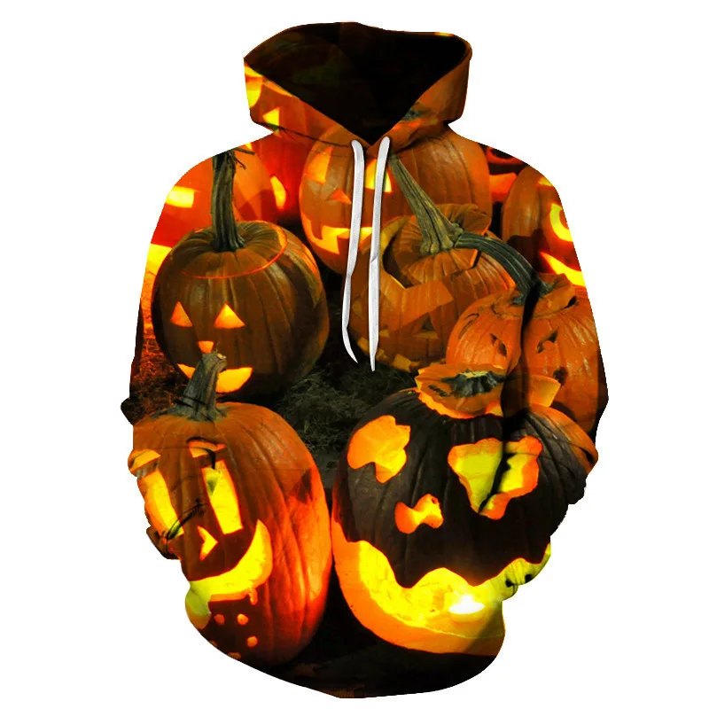 Pull à capuche à impression numérique 3D pour hommes et femmes, crâne de démon terreur d'Halloween, automne, hiver, nouveau, 2023