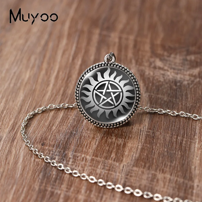 2023 New Arrival Fashion Supernatural Dean Sam Winchester Glass Dome Round Antique Pendant Handmade Jewelry Vintage Necklaces