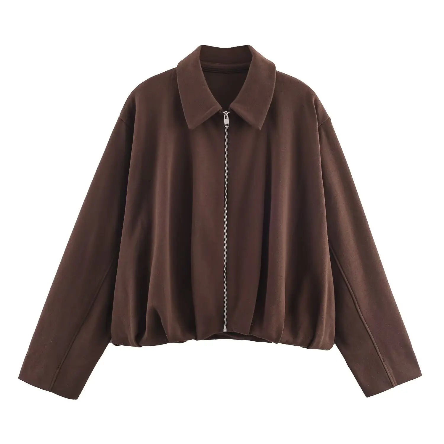 

2025 New Fashion Street Style Zipper Sleeve Oversized Fleece Pilot Jacket Fleece Pilot Jacket Outerwear Fashionable Women's Pilo