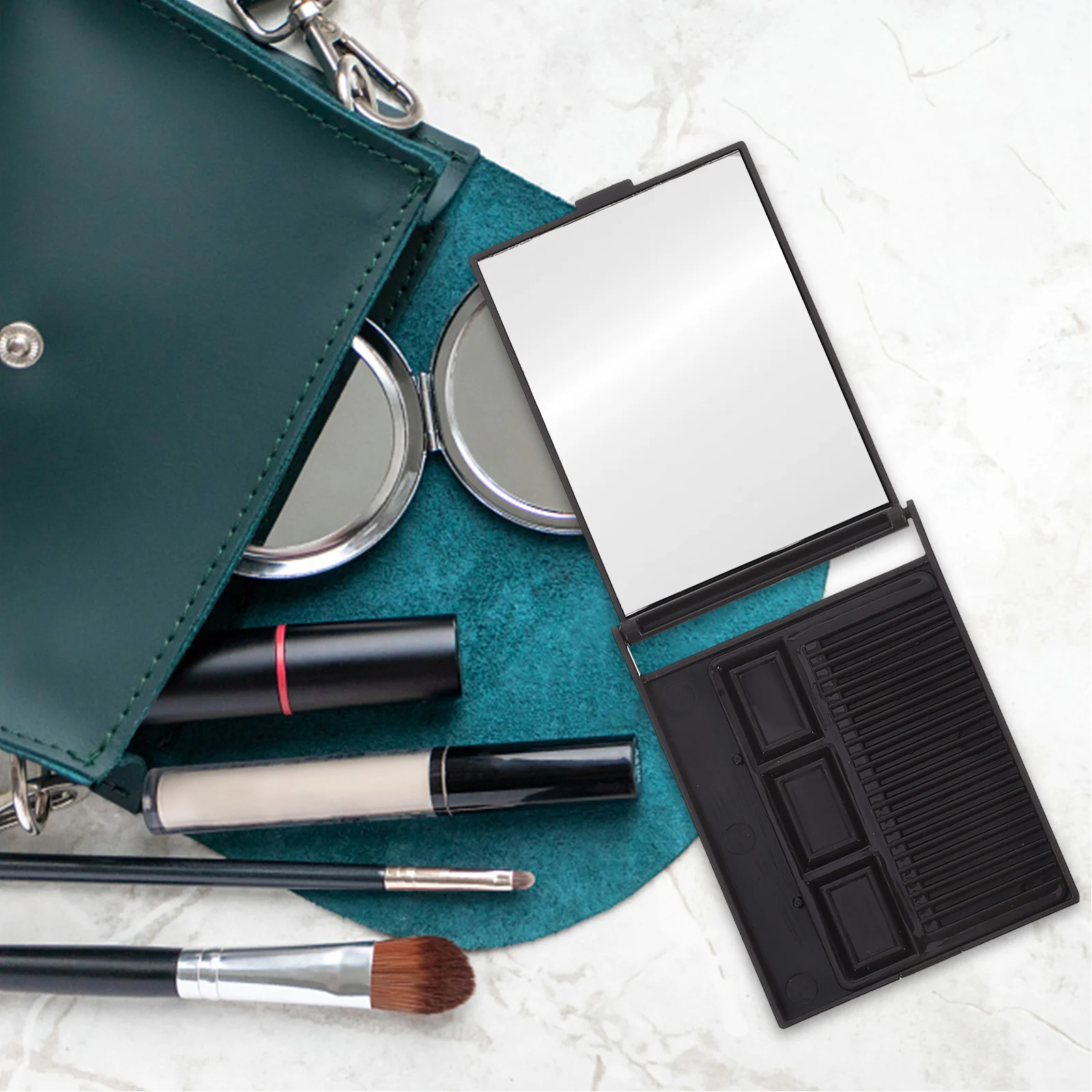 2 pçs portátil chocolate compacto bolso espelho mini espelho de maquiagem leve durável acessórios presente para mulher