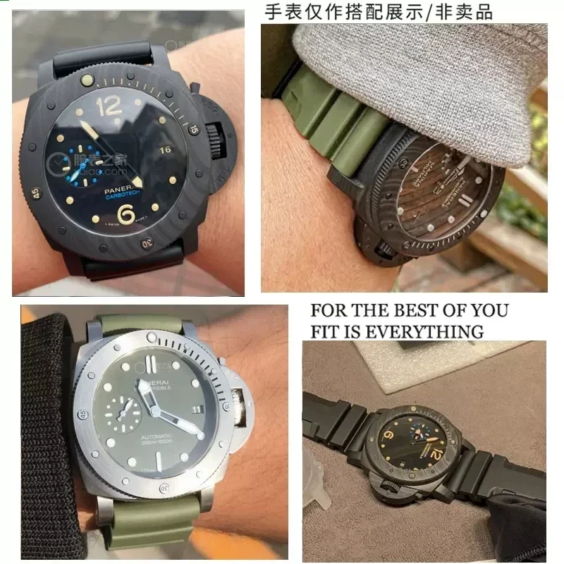 For Panerai SUBMERSIBLE PAM441 359 Pa111 Soft Silicone 22mm 24mm Bracelet Men Watch Strap Watch Accessories Rubber Watchbands