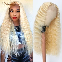 Nadula Hair Deep Wave 613 parrucca anteriore in pizzo di colore biondo Pre-pizzicato 13x4 parrucche frontali in pizzo trasparente parrucche per capelli umani