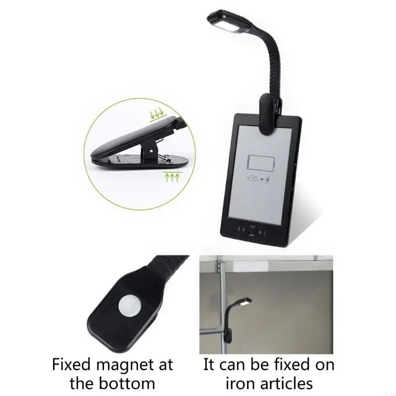 M7DA LED كتاب حماية العين ضوء قابل للتعديل مشبك صغير على مصباح مكتبي USB قابل لإعادة الشحن
