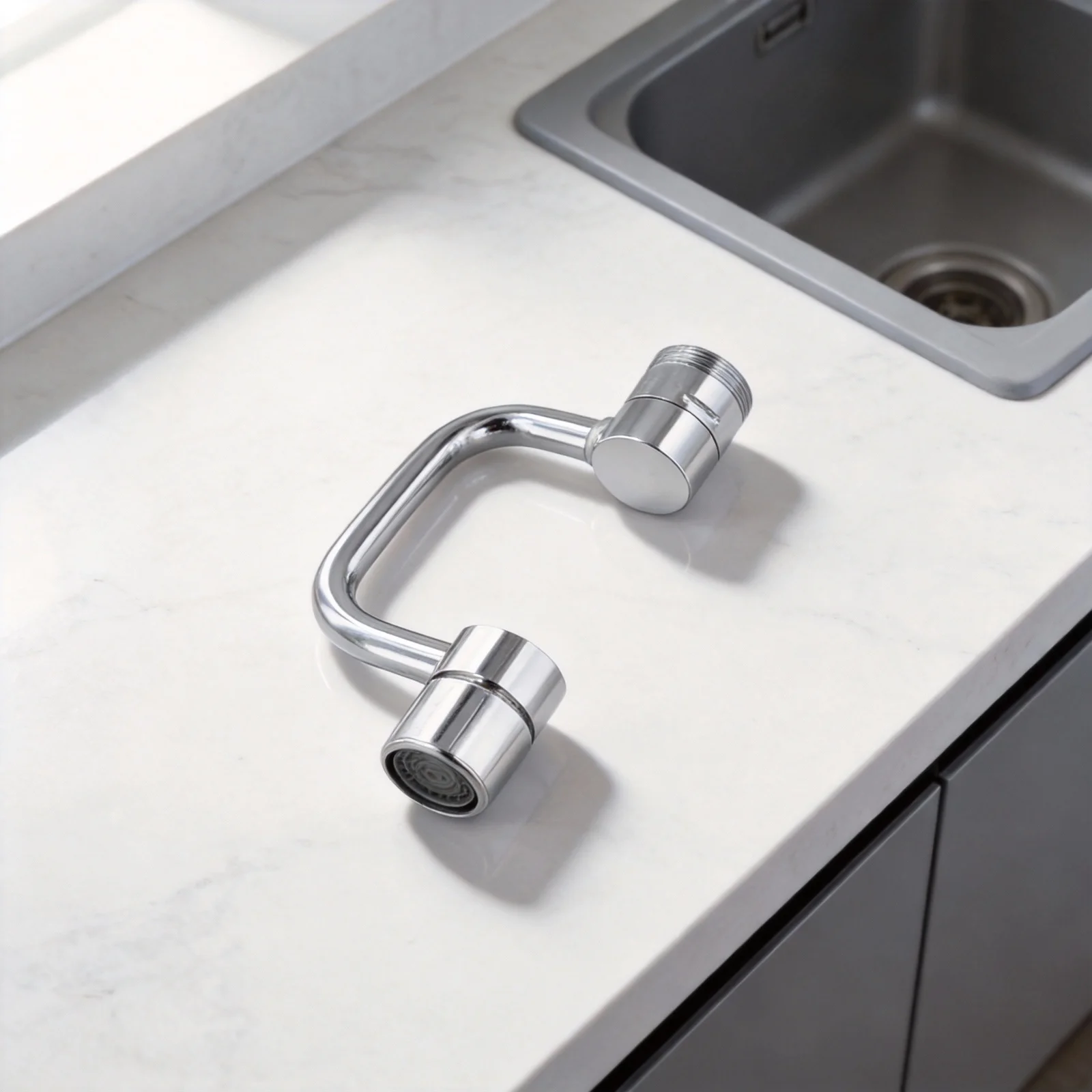 Mechanical Arm Faucet with Dual Mode for splash for proof and for boost Adjustable Fit for Internal and External Plumbing Needs