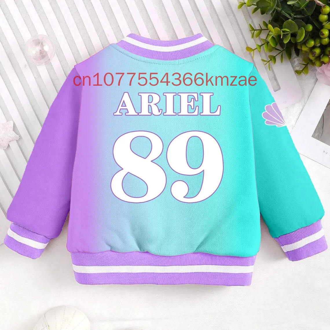 Ariel Little Mermaid Princess Kids and Youth Baseball Jacket 3D Print Spring and Autumn Cartoon Streetwear Harajuku Jacket Coat