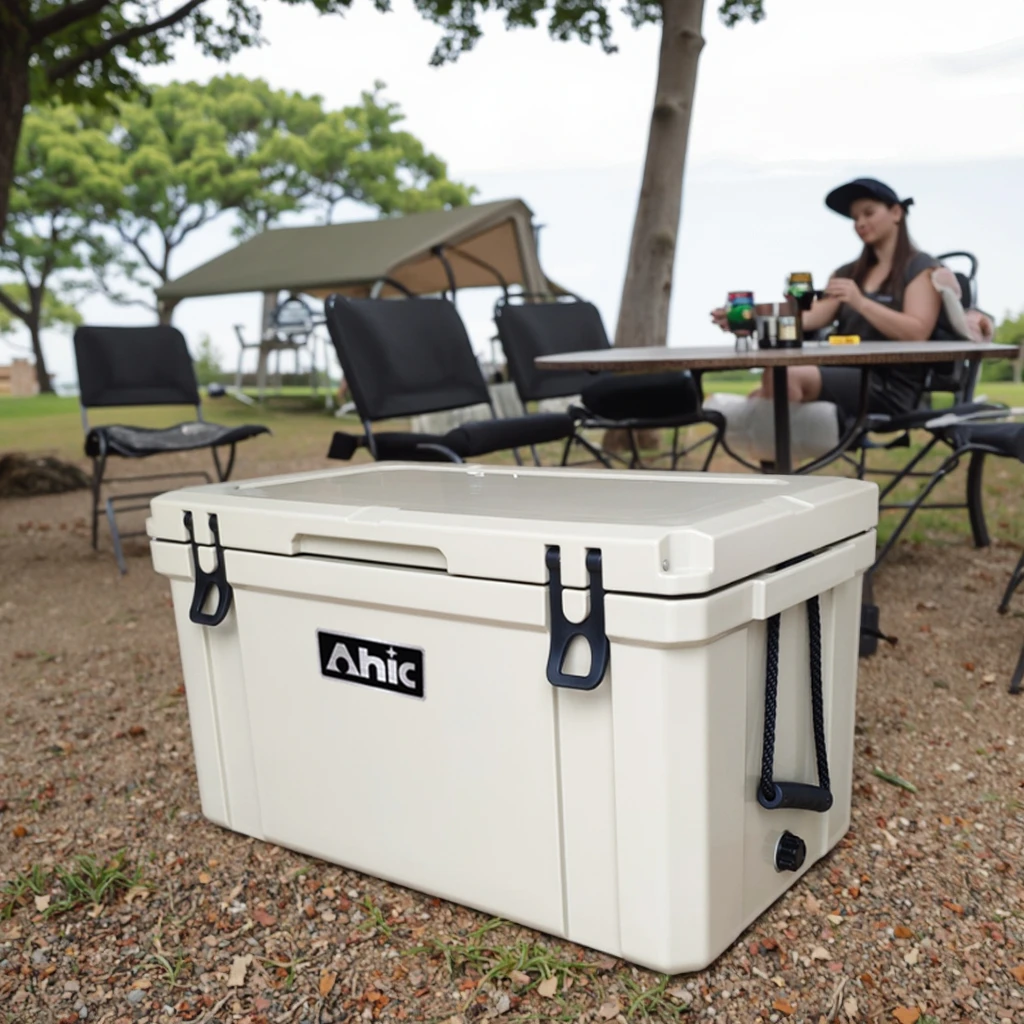 75L Portable Hard Rotomolded Cooler Box Waterproof Thermal PE Ice Chest for Outdoor Travel Food Wine Storage Camping Fishing