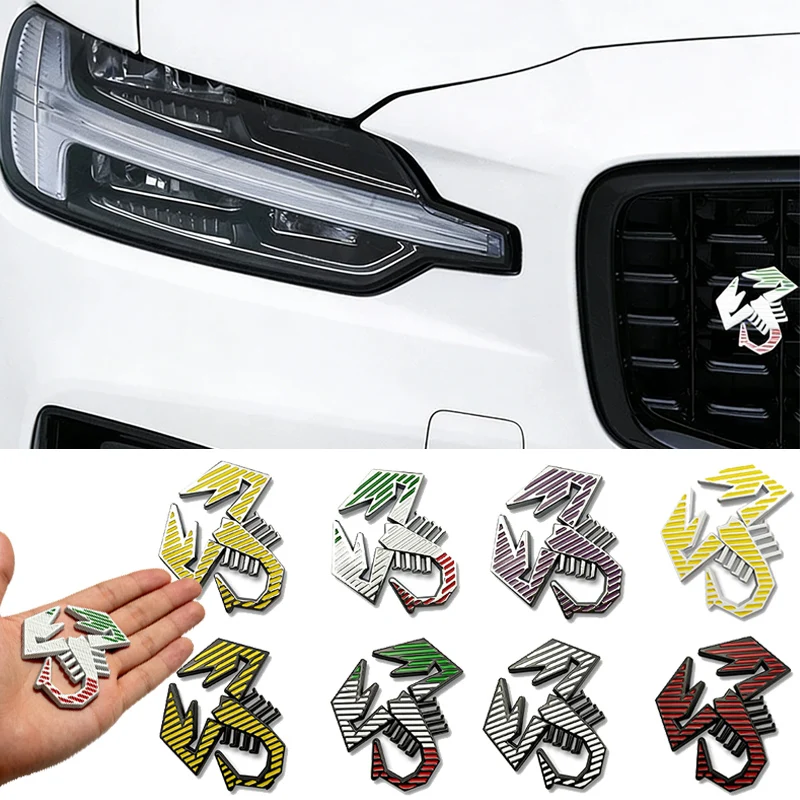 Car Front Grille Emblem Side Sticker Rear Trunk Decoration for Fiat Abarth 500 600 500c Aegea Doblo Panda Tipo Punto Stilo Bravo