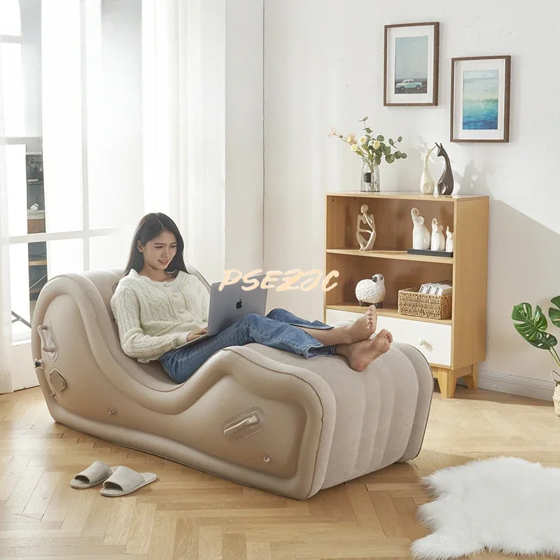 Sofá preguiçoso minimalista moderno, Home Recliner, totalmente automático, almofada de ar portátil ao ar livre, PVC cadeira inflável