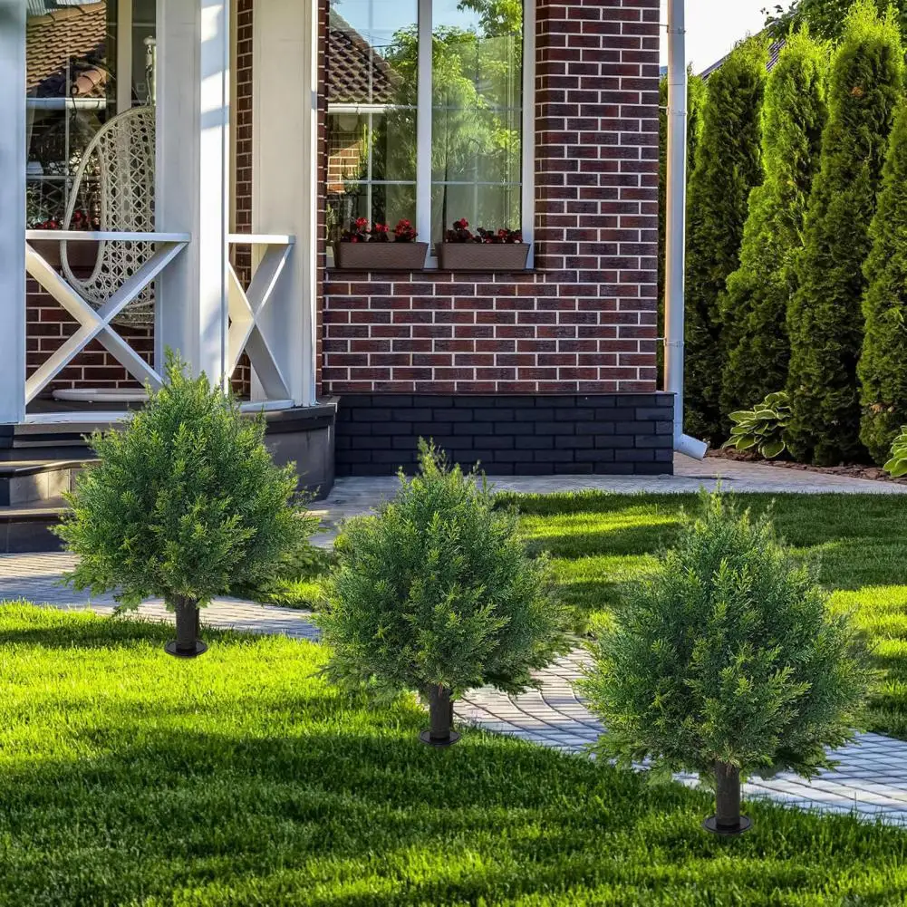 

Artificial Topiary Trees Faux Greenery Topiary Plants Artificial Shrubs Bushes with Ground Spike for Garden Patio Home Decor