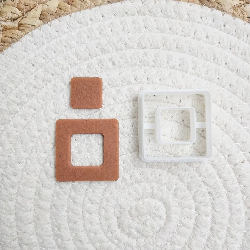 New Soft Pottery Earring Cutter Moroccan Rhombus Ring Polymer Clay Cutting DiY Ins French Earring Jewelry Pendant Making Tools