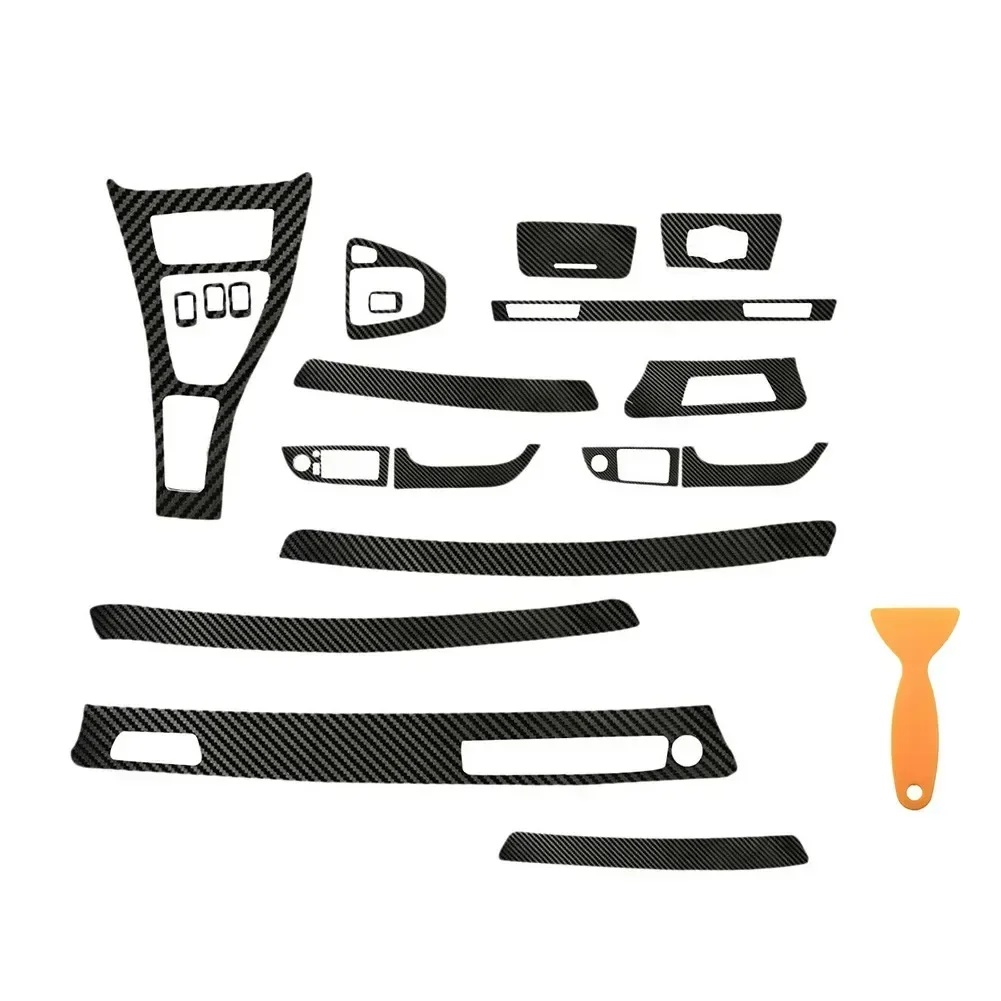 

Для BMW 3 серии E90 2005-2013 RHD внутренняя пленка автомобиля передний свет приборной панели центральная панель отделка наклейка из углеродного волокна винил