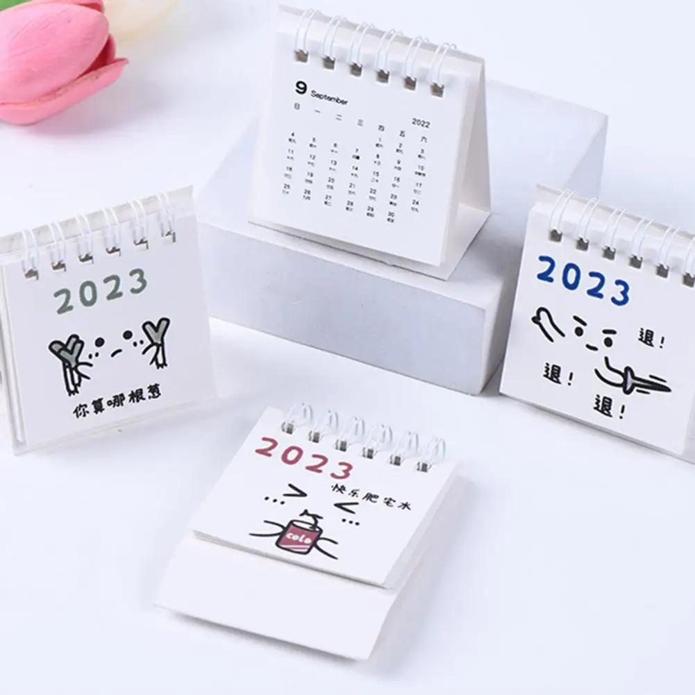 Kantoor Kalender Cartoon Patroon Schattige Decoratieve 2023 Nieuwe Jaar Mini Kalender Decor Mini Kalender Schoolbenodigdheden