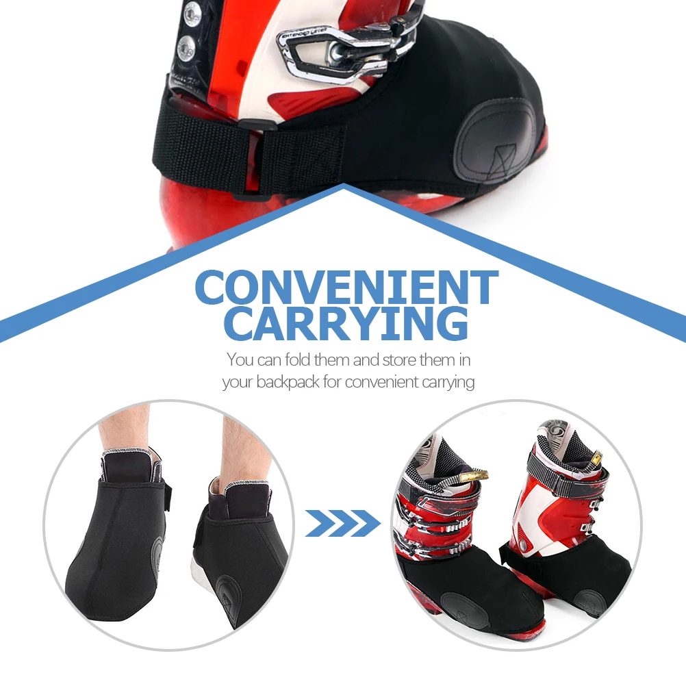 1Pair Windproof Ski Shoe Covers Portable Anti-Freeze Boots Protectors Hiking Shoes Covers Outdoor Overshoes Windproof Overshoes