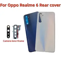 New Back Cover For Oppo Realme 6 RMX2001 Battery Cover Rear Door Housing Panel Case Replacement Parts with Camera lens