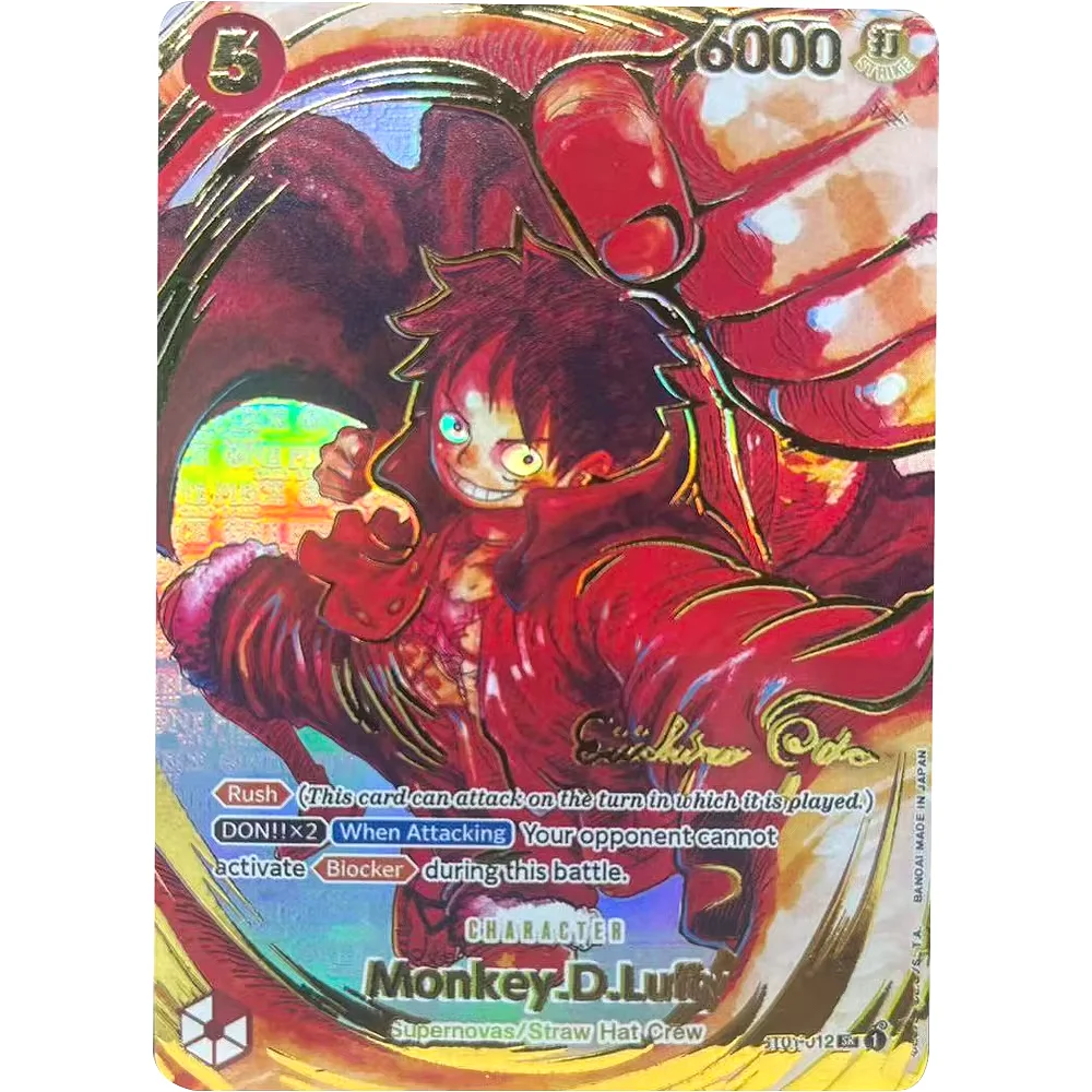 ONE PIECE Sammelkarten Monkey D. Ruffy EN Hochwertiges DIY selbstgemachtes Spiel Anime Karten Geschenkspielzeug