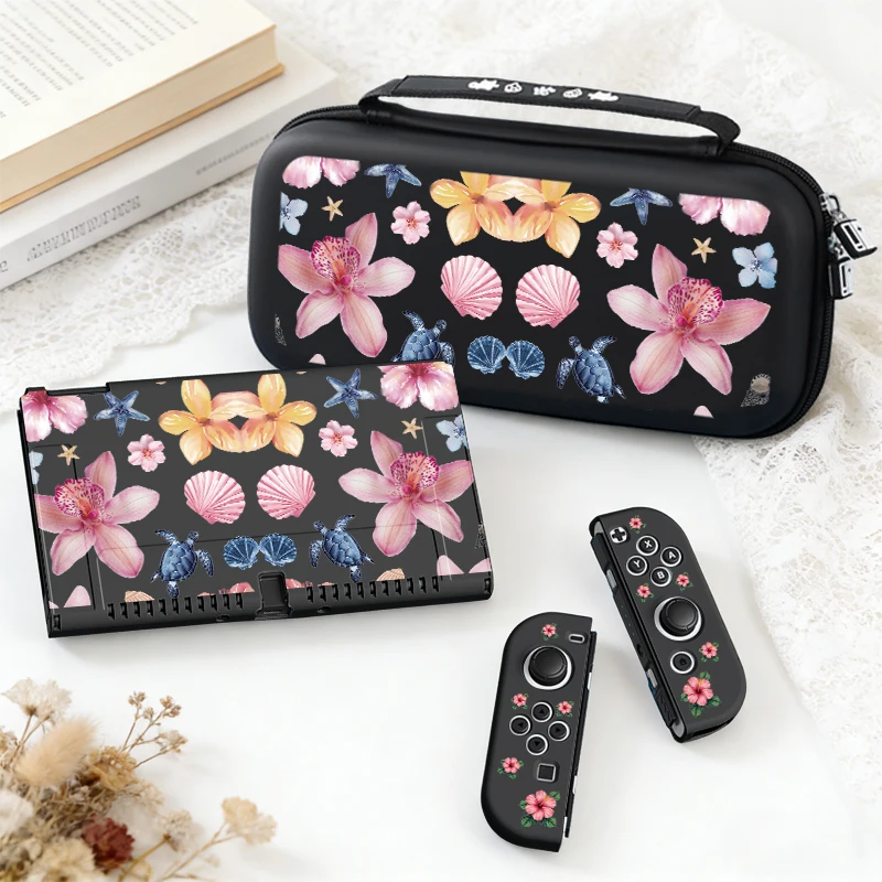 Protective shell and storage set for Switch NS and OLED,can store console and accessories,scratch and drop resistant,ideal gift