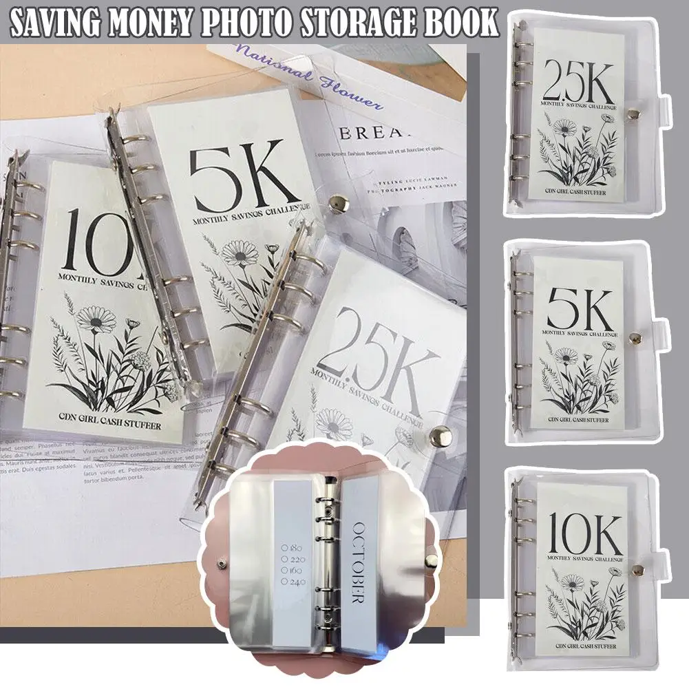 Sparen Sie Geld, Foto-Aufbewahrungsbuch, 12-Monats-Umschläge, Geldsparen-Herausforderungsordner, Spar-Herausforderungsordner
