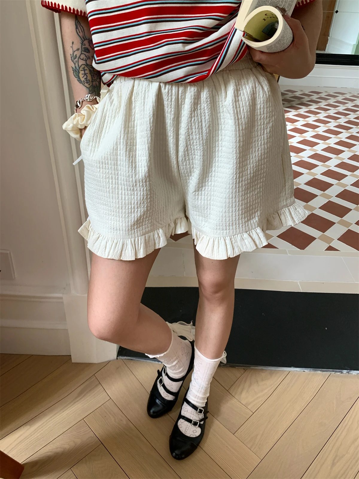 

Брюки женские летние прямые с высокой талией в американском стиле, повседневные, корейская версия, простые, стройнящие