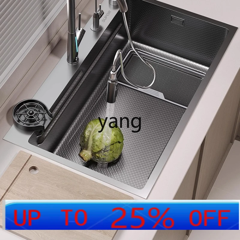 حوض غسيل الخضروات LTT 304 من الفولاذ المقاوم للصدأ للمطبخ، حوض فردي كبير سميك