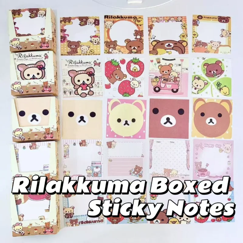 200 قطعة Rilakkuma محاصر مثبت ملاحظة لطيف الكرتون المحمولة جيب المفكرة طالب غير لزجة رسالة ورقة مكتب القرطاسية هدية