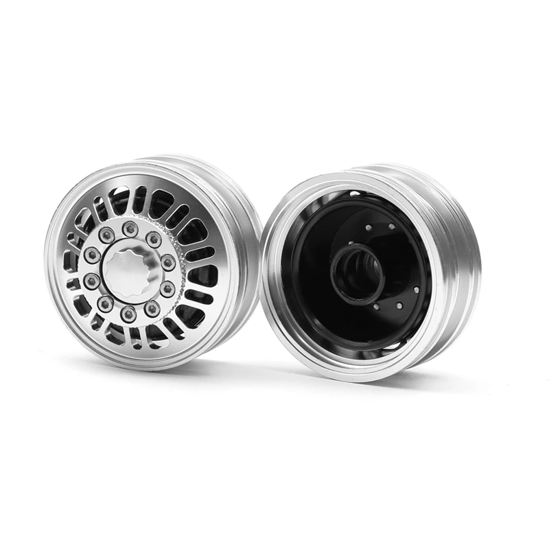 2023 Hot-2Pcs 85Mm Hard Rubber Tires Metal Wheel For 1/14 Tamiya RC Tractor Truck MAN King Hauler ACTROS SCANIA Upgrades Parts