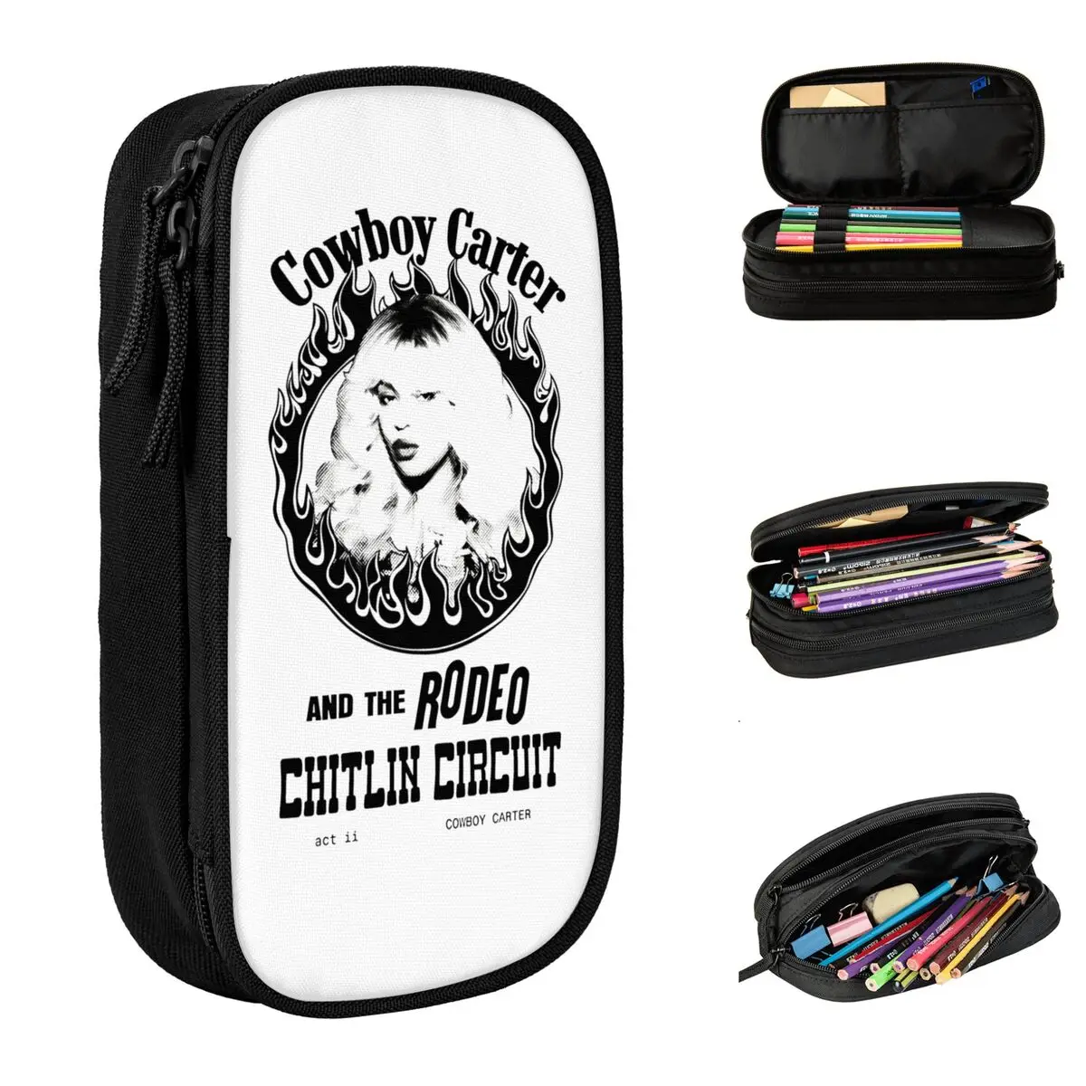 Cowboy Carter Beyonce Pop Music Accessories Pen Box Large-capacity Office Supplies Pen Case Perfect Gifts