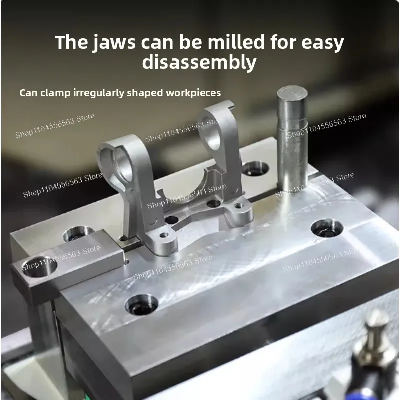 Pneumatic vise fixture, flat jaw clamping device, drilling holding tool for milling machines