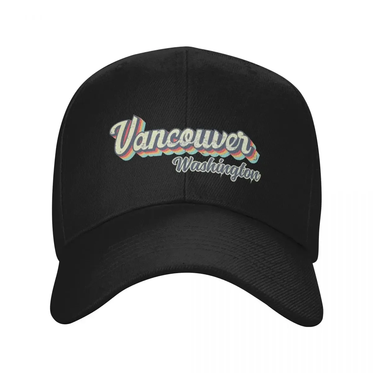 

Vancouver city Washington Retro Vintage 70s rainbow Baseball Cap Big Size Hat Anime Hat hiking hat New Caps Women Men's