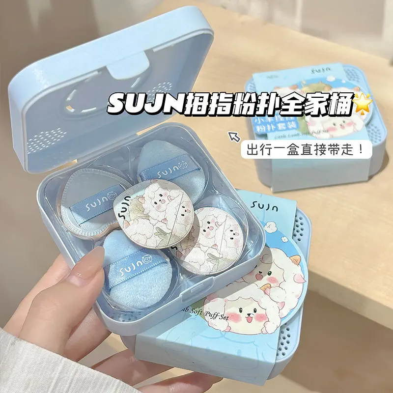 Ensemble de bouffantes de maquillage pour le pouce, correcteur doux et respectueux de la peau, coussin d'air floqué éclaircissant, cinq paquets