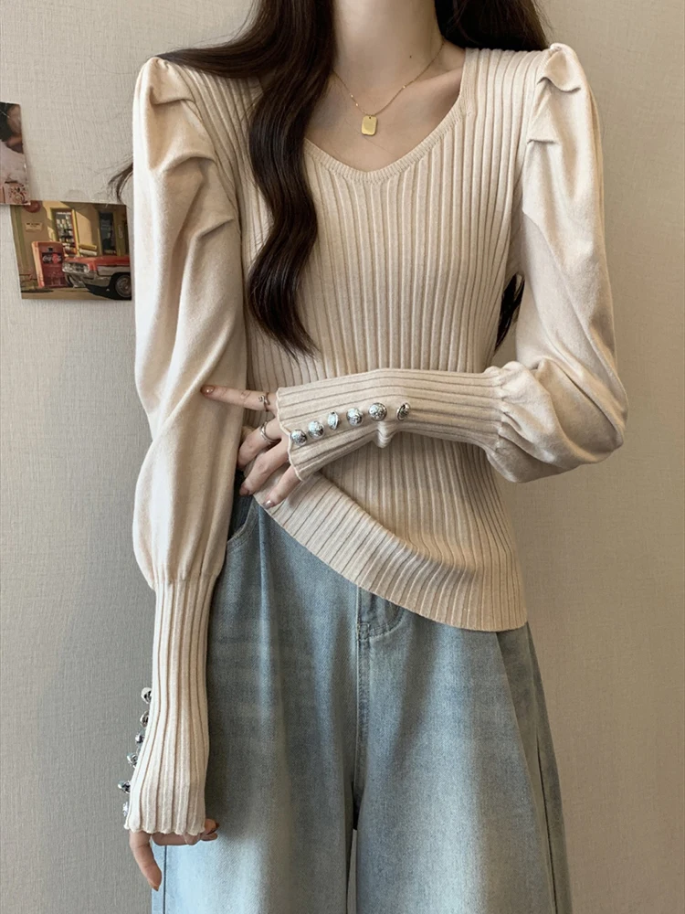 2023 New Spring Summer Knitted Round Neck Long Sleeve Women Sexy Mini Slim Stretchable Palace retro style knitted jumpsuit