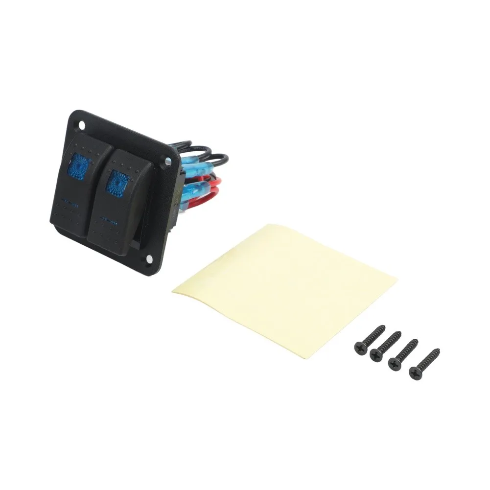 Rocker Switch Panel with Easy Installation Features Includes Wiring Diagram and Screws for Quick Setup in Vehicles