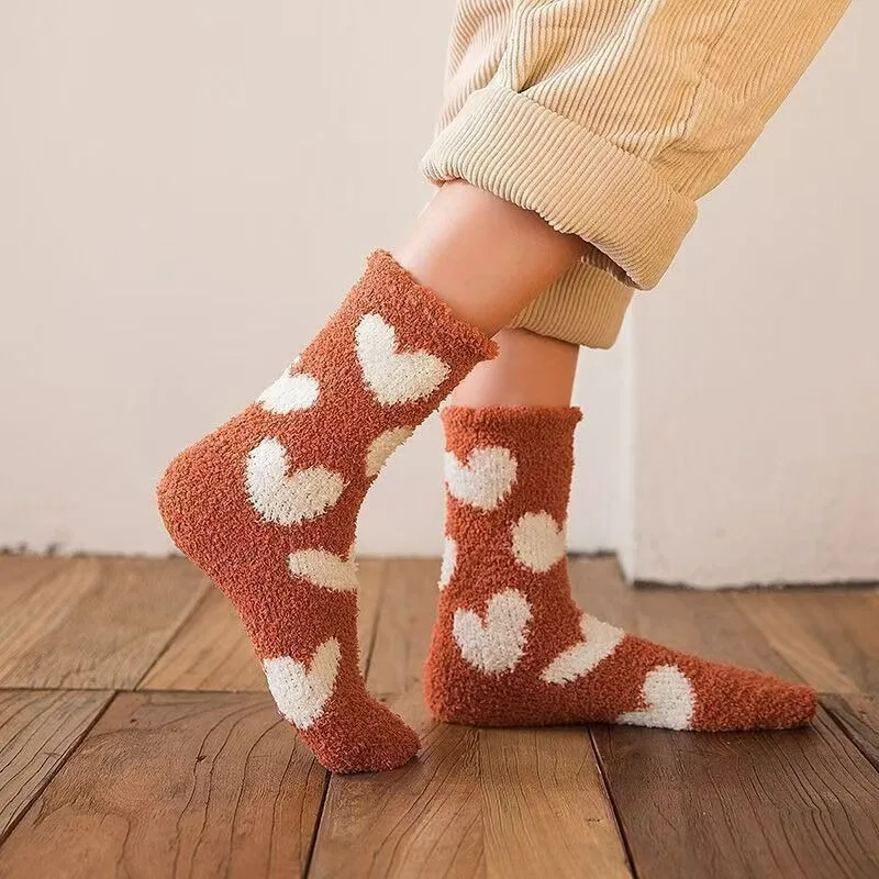 10 Pairs 2026 Mid Length Winter Thick Socks Plush Cute Sleeping Home Floor Socks Girl Cheap Fleece Thermal Socks Won't Shed Hair