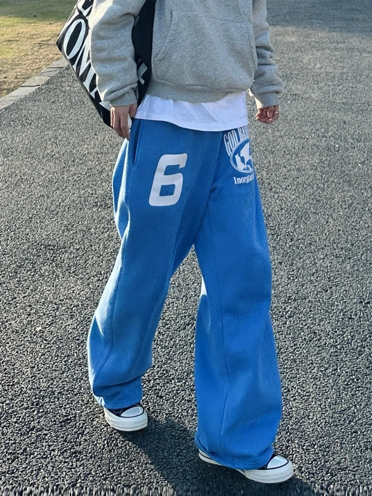 

Cleanfit American High Street Men's Casual Pants Loose Wide Leg Knife Shape Design Embroidery Print Comfortable All Match Lon...