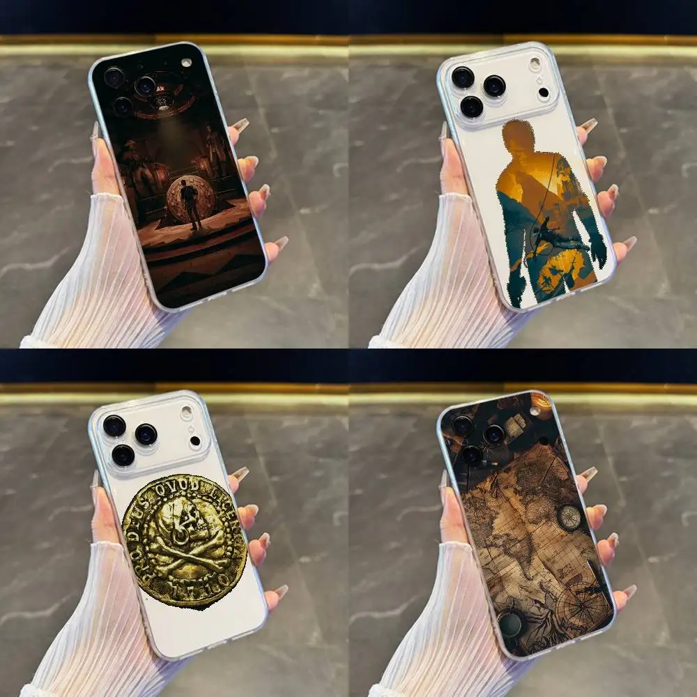 Custodia per telefono S-Sic Parvis M-Magna U-Uncharted iPhone 17,16,15,14,13,12,11 Pro,Max,Plus,X,XS,XR,SE4,E Mini Cover morbida trasparente