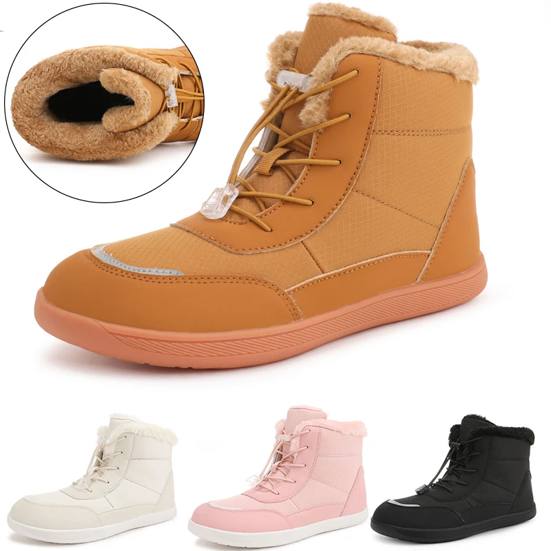 New Winter Boots for Women Wide toe Barefoot Sneakers Winter Women's Snow Boots Thick Plush Women Boots Ankle Boots Hiking Shoes